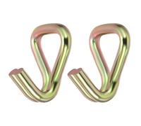 PATIKIL 2pz Gancio a Doppia J con Crick Carico 5511 Lbs per Cinghie Ancoraggio da 6mm Auto Camion Rimorchi Cinghia Traino, Oro