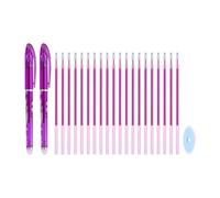 PATIKIL 2Pz Ricariche Penne Cancellabili con 20 Ricarica E 1 Gomma, 0.5Mm caldo Penna Cancellabile Gel inchiostro Viola Per Tessuti Pennarelli Per Tessuti Per Cucito Pianificazione