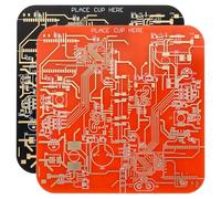 PATIKIL 2pz Sottobicchieri PCB Sottobicchieri Circuito Scheda Sottobicchieri FR-4 Bevande Bar Sottobicchieri per Bevande Caffè Tavolo Bar Regali Fidanzato Uomini Nero Rosso