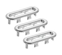PATIKIL 2x0,7 Pollici Ring di Troppopieno, Lavello Tondo Coperchio Lavabo Bordo Ovale Inserto Plastica Tappi Rotondi Foro per Cucina Bagno, Argento 3 Pezzi
