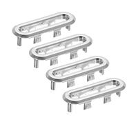 PATIKIL 2x0,7 Pollici Ring di Troppopieno, Lavello Tondo Coperchio Lavabo Bordo Ovale Inserto Plastica Tappi Rotondi Foro per Cucina Bagno, Argento 4pz