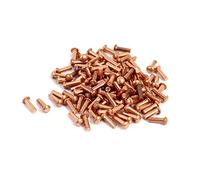 PATIKIL 2x6mm 7.5mm Lunghezza Solido Rivetti Fissaggio, 100pz Rotondo Albero Rame Solido Rivetti, Oro Tono