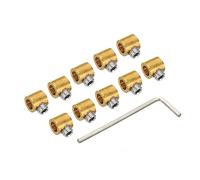 PATIKIL 3,3mm Foro Filo Corda Clip Set, 10pz Ottone Singolo Fori Lucchetto Cavo Morsetti Clip con M4x0.7 Viti a testa Esagonale Chiave per Cavo Fai-da-Te Raccordi, Ottone
