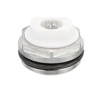 PATIKIL 3/4" BSP Maschio Filettatura Manuale Radiatore Aria Sfiato Tappo Valvola, Nichel Placcato Ottone Spina per Radiatore Riscaldatore, Argento Bianco