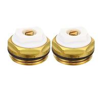 PATIKIL 3/4" BSP Maschio Filettatura Manuale Radiatore Aria Sfiato Tappo Valvole, 2pz Ottone Spina per Radiatore Riscaldatore, Oro Bianco