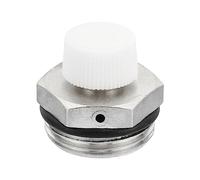 PATIKIL 3/4" BSP Maschio Filettatura Manuale Radiatore Aria Sfiato Valvola, Nichel Placcato Ottone Spina Valvola No Serve Chiave per Radiatore Riscaldatore, Argento Bianco