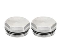 PATIKIL 3/4" BSP Maschio Filetto Bianco Cappuccio Manuale Radiatore Aria Sfiato Spina Valvola, 2pz Nichel Placcato Ottone Tappi per Radiatore Riscaldatore, Argento