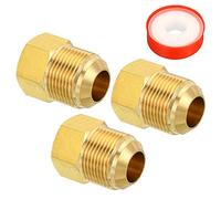 PATIKIL 3/4 SAE Maschio x 5/8 SAE Femmina Ottone Svasato Tubo Montaggio 2pz Tubi Raccordo Riduttore Gas Adattatore Esagonale Accoppiamento con Nastro per Idraulica HVAC