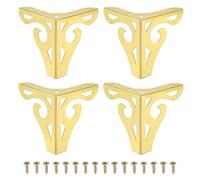 PATIKIL 3.7 Inch Gambe Di Mobili Forate, Set Di 4 Piedi Moderni In Metallo A Triangolo Sostituzione Gambe Divano Per Armadio Comò Credenza Tavolo Sedia Pouf Libreria Guardaroba, Oro