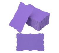 PATIKIL 3,7"x2,4" Biglietti Visita Carta Bianche Vuote, 120pz Schede Flash Indice Piccolo Scheda Nota Messaggio Parole Minicarta Tag Pizzo per Regali Fai Da Te, Viola