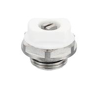 PATIKIL 3/8" BSP Maschio Filettatura Manuale Radiatore Aria Sfiato Tappo Valvola, Nichel Placcato Ottone Spina per Radiatore Riscaldatore, Argento Bianco