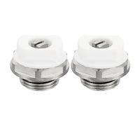 PATIKIL 3/8" BSP Maschio Filettatura Manuale Radiatore Aria Sfiato Tappo Valvole, 2pz Nichel Placcato Ottone Spina per Radiatore Riscaldatore, Argento Bianco