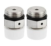 PATIKIL 3/8" BSP Maschio Filettatura Manuale Radiatore Aria Sfiato Valvole, 2pz Nichel Placcato Ottone Spina Valvola No Serve Chiave per Radiatore Riscaldatore, Argento Bianco