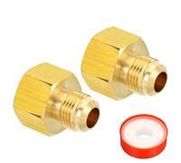 PATIKIL 3/8 SAE Maschio x 1/2 SAE Femmina Ottone Svasato Tubo Montaggio 3pz Tubi Raccordo Riduttore Gas Adattatore Esagonale Accoppiamento con PTFE Nastro per Idraulica HVAC