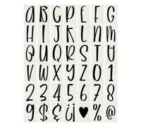 PATIKIL 3.8cm/ 1.5" Stencil Lettere e Numeri, 42Pz Rettangolari Riutilizzabili Stencil Pittura Personalizzato a Incastro per Dipingere Pareti Legno Tessuti Insegne, Stile Lettere Maiuscole