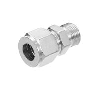 PATIKIL 3/8G x 12mm Raccordo a Compressione in Tubo d'Acciaio Inossidabile 304, Doppie Ferrule Raccordo a Compressione Adattatore Dritto Collegamento