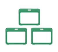PATIKIL 3 Confezione Porta Badge Trasparente, Porta Badge in Plastica Con Doppi Finestre Protettore Id Orizzontale Clip per Carte di Credito Chiavi di Prossimità, Verde