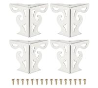 PATIKIL 3 Inch Gambe Di Mobili Forate, Set Di 4 Piedi Moderni A Triangolo In Metallo Per Divano Sostituzione Gambe Per Armadio Comò Credenza Tavolo Sedia Pouf Libreria Guardaroba, Argento