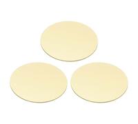 PATIKIL 3 Pcs Lamiere Metalliche per Stampa, 40mm Targhette Tonde per Stampa Nomi Lamiere Metalliche Dischi Fogli Cerchi per Incisione Laser Stampa Targhette, Spessore 0.8mm, Tono Ottone