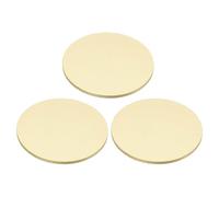 PATIKIL 3 Pcs Lamiere Metalliche per Stampa, Targhette Tonde da 30mm Lamiere Metalliche Dischi Fogli Cerchi per Incisione Laser Stampa Targhette, Spessore 1.2mm, Tono Ottone