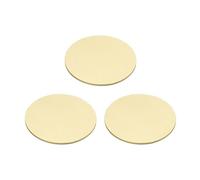 PATIKIL 3 Pezzi Lamiere Metalliche Stampate, 20mm Tondi Targhette Nome Lamiere Metalliche Dischi Cerchio per Incisione Laser Stampa Targhette Cane Portachiavi, 0.6mm Spessore, Tono Ottone