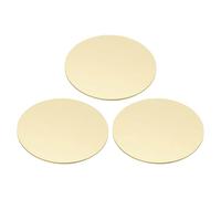 PATIKIL 3 Pezzi Lamiere Metalliche Stampate, 60mm Tondi Targhette Nome Lamiere Metalliche Dischi Fogli Cerchi Targhette Ciondoli Portachiavi, Spessore 1.0mm, Tono Ottone