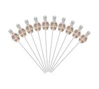 PATIKIL 3" Spille da Cucire a Teschio, 10Pz Spille Dritte in Acciaio con Testa a Teschio per Decorazione Fai da Te, Lavori di Cucito e Quilting, Bianco