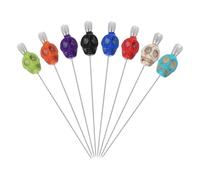 PATIKIL 3" Spille da Cucire a Teschio, 8Pz Spille Dritte in Acciaio con Testa a Teschio per Decorazioni Fai da Te, Lavori di Cucito e Quilting, Multicolore