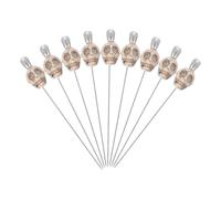 PATIKIL 3" Spille da Cucire a Teschio, 8Pz Spille Dritte in Acciaio con Testa a Teschio per Decorazioni Fai da Te, Lavori di Cucito e Quilting, Bianco