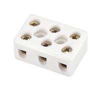 PATIKIL 3 Vie Ceramica Terminale block, Alta Temperatura Porcellana Ceramica Connettori per Elettrico Filo Cavo