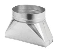 PATIKIL 30,5 x 10,2 x 20,3 cm dritto, in acciaio zincato, transizione rettangolare a 20,3 cm, raccordo di transizione per condotto rotondo per il collegamento di griglie del registro del pavimento