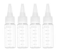 PATIKIL 30 Ml/1 oz Bottiglie di Plastica a Spremere con Tappo Trasparente, 4 Pz Bottiglia di Erogazione Rotonda Graduata Vuota a Punta per Liquidi, Artigianato, Oli,Trasparente
