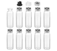 PATIKIL 30ml Flaconcini Campioni Vetro Trasparente, 10Pz Bottigliette Liquidi Tappo a Chiusura e Porta Iniezione Auto-Riparante per Essenziale Profumo Aromaterapia Viaggio, Nero