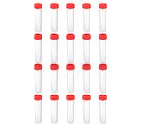PATIKIL 30mL Plastica Test Provette, 20pz Congelato Test Tube Fiala Contenitore Stoccaggio Vite Tappo per Lab Laboratorio Scienza, Rosso Chiaro