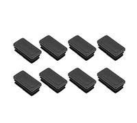 PATIKIL 30mm x 15mm Plastica Spina Estremità Cappucci, 12pz Rettangolare Mobili Gamba Piede Copertura Inserto per Legno Pavimento Protezione, Nero