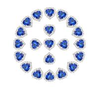 PATIKIL 30PCS Cuori In Strass A Forma Di Cuore Cristallo Charm Blu Scuro