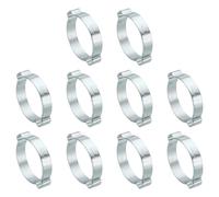 PATIKIL 30pz 37-40mm Set Fascette Stringitubo Doppio Orecchio, Fascette Metalliche Morsetti Tubi Acciaio Zincato per Collegamenti Raccordi Tubi Gas Auto, Tono Argento