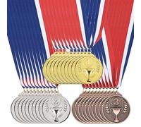 PATIKIL 30pz Oro Argento Bronzo Premio Metalli, 2" Premio Medaglie 1° 2° 3° Premio con Collo Nastro per Giochi Sport Competizioni