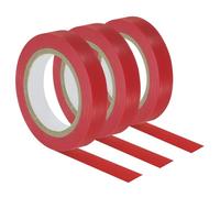 PATIKIL 32.8Ft Presa Finitura Nastro 3 Pacco PVC Racchette Rifinitura Nastri Racchette Accessori Guarnizioni Adesive per Tennis Badminton Rosso