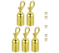 PATIKIL 32x95mm Fermacorda Per Paletti, 5Pz Corde in Velluto Ganci Baccello Per Estremità Corda Barriere Ganci Scatto Transenne Delimitazione Per Controllo Folla Divisori Coda, D'Oro