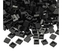 PATIKIL 333 blocchi piatti sfusi, 1x1 piastrelle quadrate nere classiche superficie liscia mini blocchi di costruzione accessori compatibili kit di mattoni per costruire pareti del pavimento mosaico