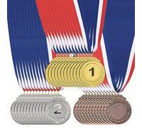 PATIKIL 36pz Oro Argento Bronzo Premio Metalli, 2" Olimpico Stile Premio Medaglie 1° 2° 3° Premi con Nastro per Team Giochi Sport Competizioni