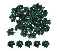 PATIKIL 3cm Piccoli Fiori a Nastro, 100pz Fiori in Nastro di Raso Mini Fiori Stoffa per Creazioni Fai Da Te Ornamenti Matrimoniali, Verde Scuro