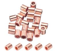 PATIKIL 3mm Manicotti Arresto per Fune Metallico Tono Oro 25 Pezzi