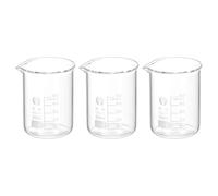 PATIKIL 3pz 50ml Bassa Forma Vetro Bicchiere, 3.3 Borosilicato Vetro Graduato Stampato Scale Misurazione Tazze con Beccuccio per Cucina Laboratorio Liquidi