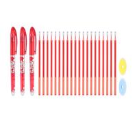 PATIKIL 3Pz Ricariche Penne Cancellabili con 20 Ricarica E 2 Gomme, 0.5Mm caldo Penna Cancellabile Gel inchiostro Rosso Per Tessuti Pennarelli Per Tessuti Per Cucito Pianificazione