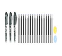 PATIKIL 3Pz Ricariche Penne Cancellabili con 20 Ricarica E 2 Gomme, 0.5Mm caldo Penna Cancellabile Gel inchiostro Nero Per Tessuti Pennarelli Per Tessuti Per Cucito Pianificazione