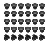 PATIKIL 4,5mm Diametro Tappo Rotondo Silicone, 30pz Tipo Bloccaggio Mobili Tappo Foro Pulsante Protettivo Copertura Testa per Foro 2,5-4,5mm per Sigillare Foro Cilindro Passacavi, Nero