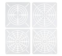 PATIKIL 4 8 12 16 Segmento Mandala Stencil 4 Pz 3,5" Mandala Stencil Riutilizzabile Mandala Modello Pittura Attrezzo per Disegno su Legno Tessuto Vetro Muro Bianco