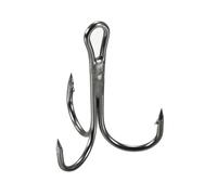 PATIKIL 4# Ami da Pesca a Tre Punte, 10pz Ami da Pesca in Acciaio Al Carbonio Ad Alta Resistenza 3X, Piegatura Rotonda con Ardiglione per Acqua Dolce e Salata, Nero
